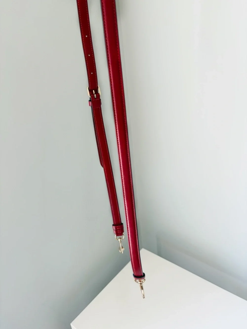 Coach Red Leather Crossbody Strap with Gold Hardware